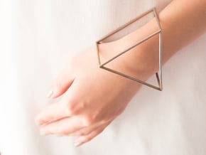 Triangle Bracelet - Medium in Polished Bronzed Silver Steel