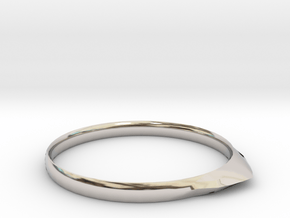 Edge Ring US Size 8 UK Size Q in Rhodium Plated Brass