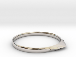 Edge Ring US Size 9.25 UK Size S 1/4 in Rhodium Plated Brass