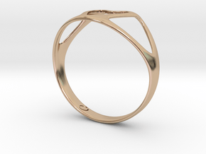 Open Heart Ring in 14k Rose Gold Plated Brass