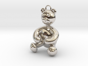 Bear Pendant by JiangYuan  in Rhodium Plated Brass