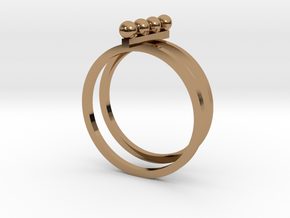 4 Pearl Ring in Polished Brass