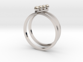 4 Pearl Ring in Rhodium Plated Brass