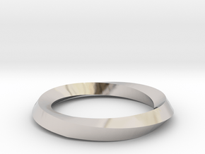 Mobius Wedding Ring-Size 4 in Rhodium Plated Brass