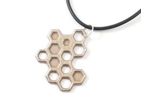 Honeycomb Necklace in Polished Bronzed Silver Steel