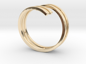 Bars & Wire Ring Size 12 in 14k Gold Plated Brass