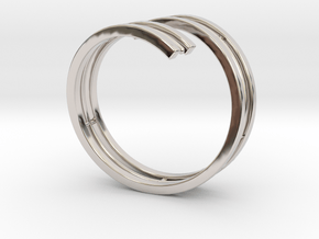 Bars & Wire Ring Size 12 in Rhodium Plated Brass