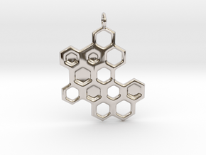 Honeycomb Necklace in Rhodium Plated Brass