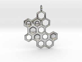 Honeycomb Necklace in Natural Silver
