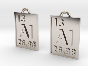 Aluminum Periodic Table Earrings in Rhodium Plated Brass