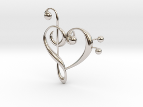 Love Of Music Pendant in Rhodium Plated Brass