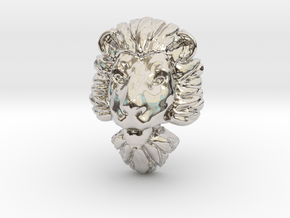 Pendant for ring2(lion) in Rhodium Plated Brass
