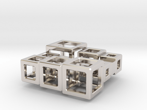 SPSS Cubes 21 in Rhodium Plated Brass