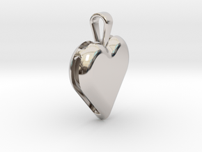 Double heart pendant in Rhodium Plated Brass