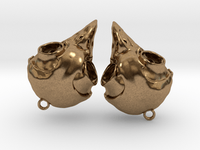 Screech Owl Skull Earrings (one pair - a set of 2) in Natural Brass