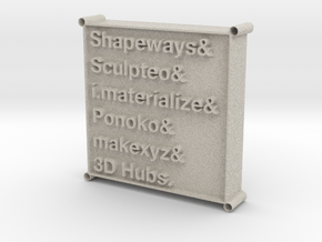 3D Printing Services List Pendant in Natural Sandstone