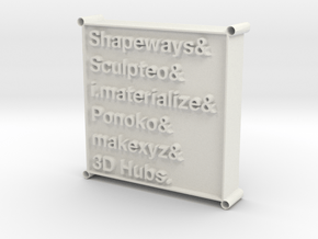 3D Printing Services List Pendant in White Natural Versatile Plastic