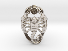 Scorpion Ring Size 6.5 in Rhodium Plated Brass