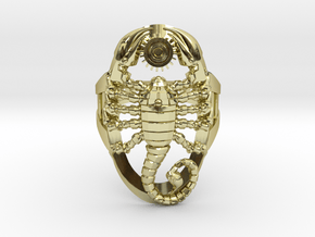Scorpion Ring Size 6.5 in 18k Gold Plated Brass