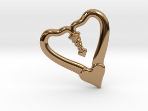 Valentine, 1.5 SCALE 2 Hearts, One Love in Polished Brass