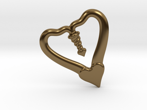 Valentine, 1.5 SCALE 2 Hearts, One Love in Polished Bronze