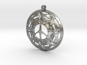 Peace Pendant in Natural Silver