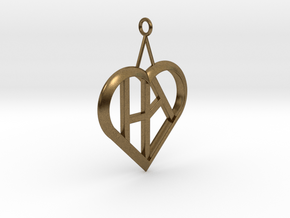 Heart of love pendant [customizable] in Natural Bronze