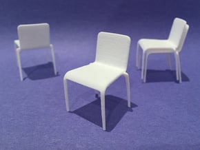 Plastic Stacking Chair 1:24 scale in White Natural Versatile Plastic