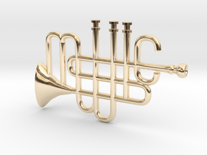 Music Pendant in 14k Gold Plated Brass