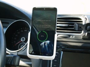 Motorola Droid Turbo - Qi Wireless Car Charge Dock in White Processed Versatile Plastic