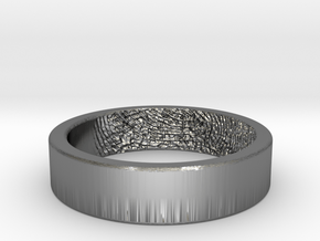 Fingerprint Ring - His in Fine Detail Polished Silver