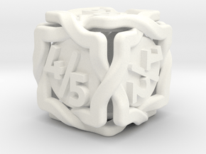 'Twined' Dice D6 Gaming Die Tarmogoyf P/T Version in White Processed Versatile Plastic