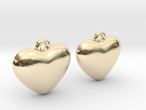 Heart Earrings in 14k Gold Plated Brass