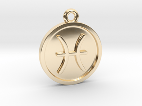 Pisces/Fische Pendant in 14k Gold Plated Brass