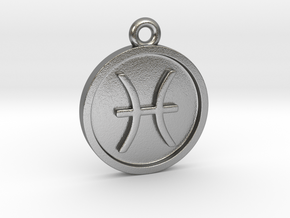 Pisces/Fische Pendant in Natural Silver