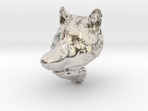 Pendant for ring(Wolf) in Rhodium Plated Brass