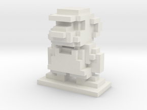 8Bit Mario Small in White Natural Versatile Plastic