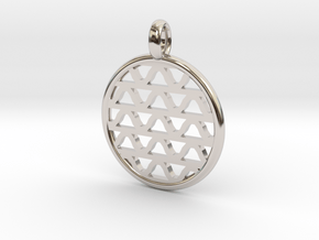 DRAW pendant - waves A in Rhodium Plated Brass