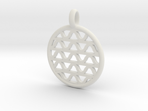 DRAW pendant - waves A in White Natural Versatile Plastic