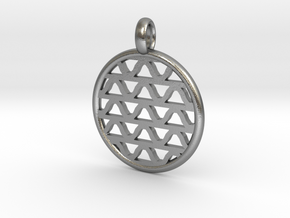 DRAW pendant - waves A in Natural Silver
