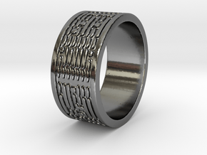 Binary Code Ring Ring Size 8 in Fine Detail Polished Silver
