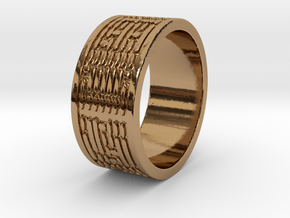 Binary Code Ring Ring Size 8 in Polished Brass