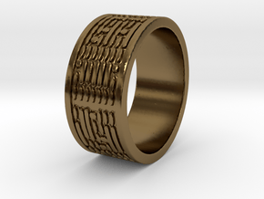 Binary Code Ring Ring Size 8 in Polished Bronze