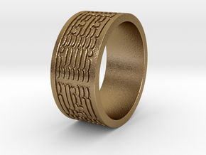 Binary Code Ring Ring Size 8 in Polished Gold Steel