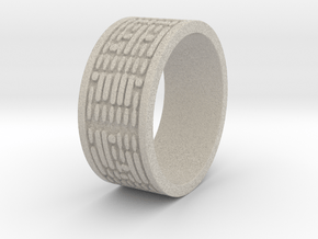Binary Code Ring Ring Size 8 in Natural Sandstone