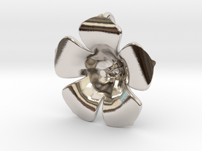 Lotus Pearl Pendant in Rhodium Plated Brass
