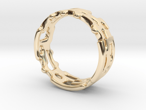 Geo Ring With Holes - US Size 6 to 6.5 in 14k Gold Plated Brass
