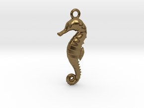 Sea Horse Pendant in Natural Bronze