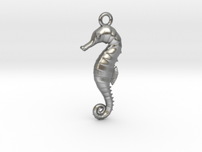 Sea Horse Pendant in Natural Silver