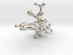 Cocaine statement pendant [3D] in Rhodium Plated Brass
